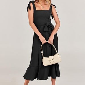 Anrabess Midi Black Dress